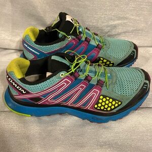 Salomon XR Mission 1 Trail Running Shoes Women's Blue/ Purple/ Green Sz 9 US
